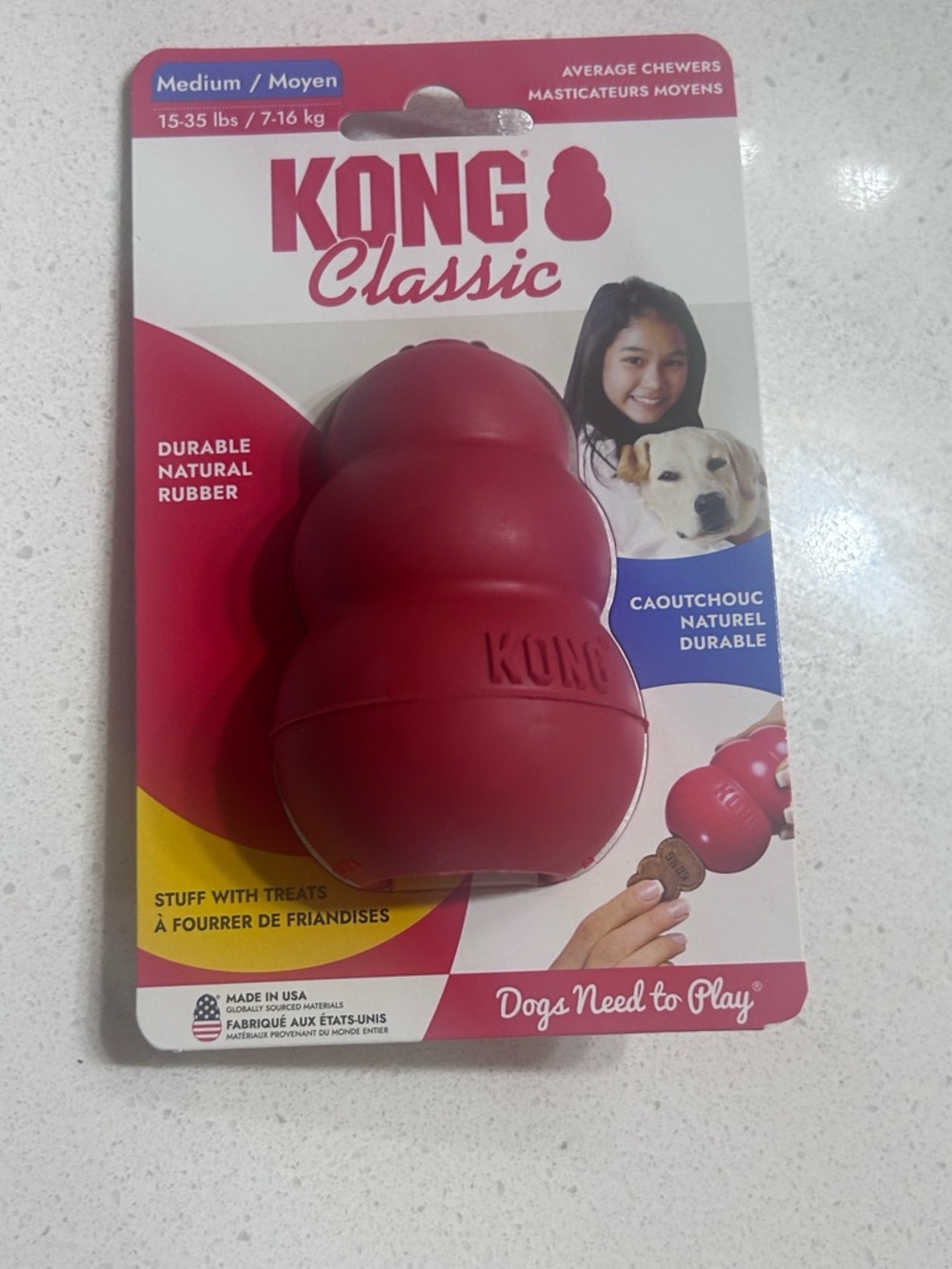 NWT KONG Classic Medium Durable Rubber Treat Stuffable & Chew Dog Toy